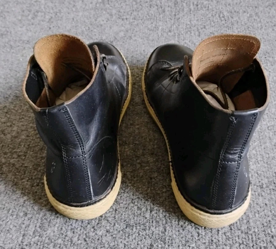 Botas de combate al tobillo Frye para hombre con cordones talla 10,5 zapatillas de cuero negras Foto 3 de 4