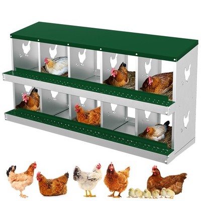 Heavy-Duty Rustproof Metal Chicken Nesting Boxes Roll Away Laying Box for Hens