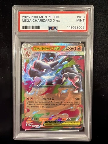 2025 Pokémon Phantasmal Flames Mega Charizard X #013 PSA 9