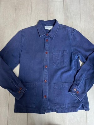Corridor Navy Button-Up Denim Shirt Jacket Size S with Pockets