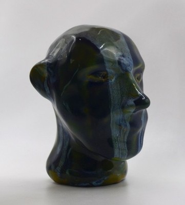 ''Enigmatic Assyrian Priest 2'' - Experimental Original Clay Sculpture. Hand made.