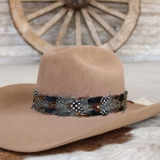 Feather Hat Band for Western Cowboy Hats, Fits All Styles - Falcon