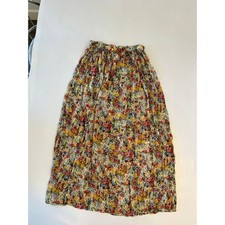 VTG Necessary Objects Multicolor Floral Midi Skirt Medium Fairy Cottagecore Twee