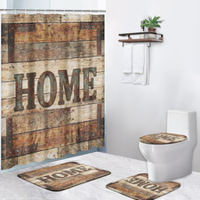 Shower Curtain Set 4 Pieces Farmhouse Rustic Bathroom Sets