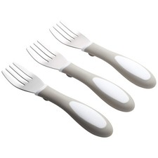 My First Meal Pal Stainless Steel Forks Toddler Silverware White Light Grey