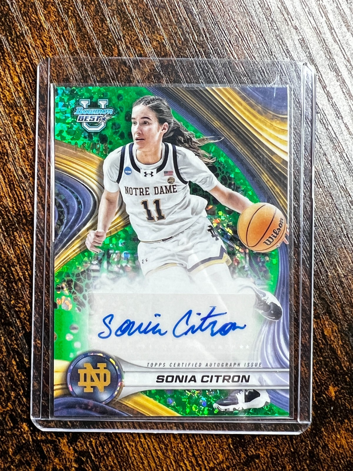 2024-25 Bowman's Best U Sonia Citron Auto Green Mini Diamond Refractor #86/99 SP