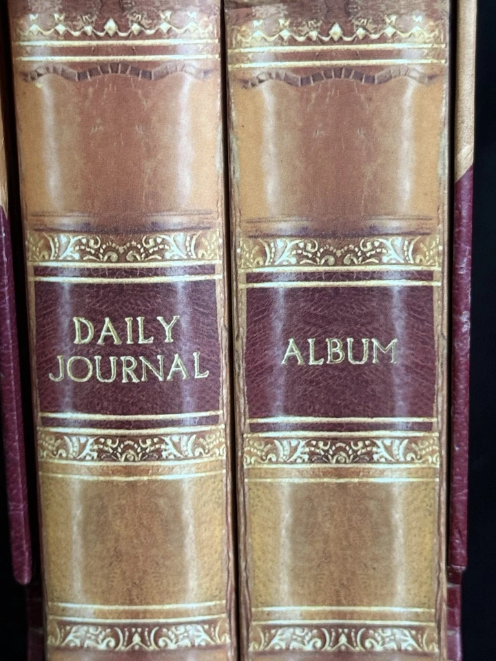 Juego de libros vintage - Par en caja "Álbum y diario" - Diario diario y álbum de fotos Foto 4 de 4