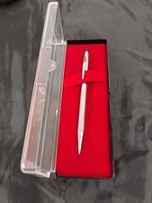 Vintage Cross Chrome Ballpoint Pen, Made in USA Blue Ink Works Great