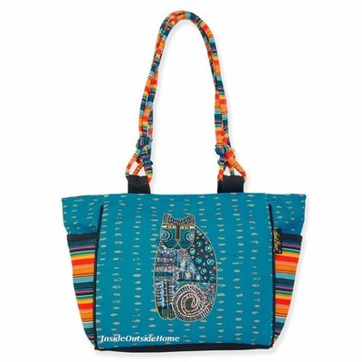 Laurel Burch Zara Cats MEDIUM Tote Bag About 17x6x10'' NEW Retired