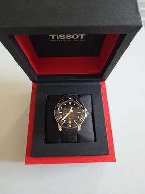 Tissot Seastar 2000 Professional Powermatic 80 schwarz gold Kautschuk armband