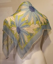 Vera Neumann Vera Sheer Rayon Silk Mod Print Scarf 25 X 27 Inch Vintage 60s