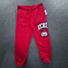 Ecko Unltd Pants Mens Medium Red Fleece Joggers Graphic Rhino Logo Sweatpants