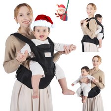 Baby Carrier with Hip Seat, 6-in-1 Baby Carrier Newborn to Toddler, Detachable