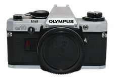 Olympus OM-10 35mm SLR Film Camera Body Only Tested Silver Black Vintage
