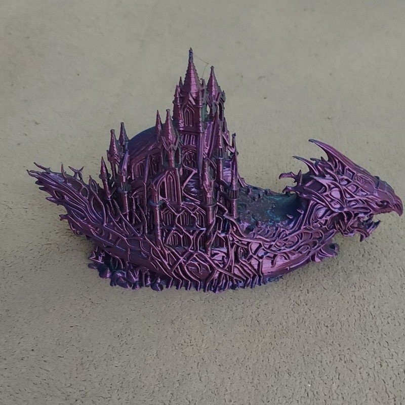 Painted Gothic Fantasy Ship Terrain Scenery Piece Miniature Structure on Base