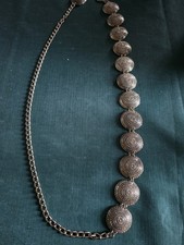 Vintage Goldtonre Adjustable Chain Belt With Round Discs That Look Like Coins