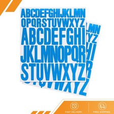 12 Sheets Letter Stickers 1" 2" Self Adhesive Alphabet Sticker Lake Blue