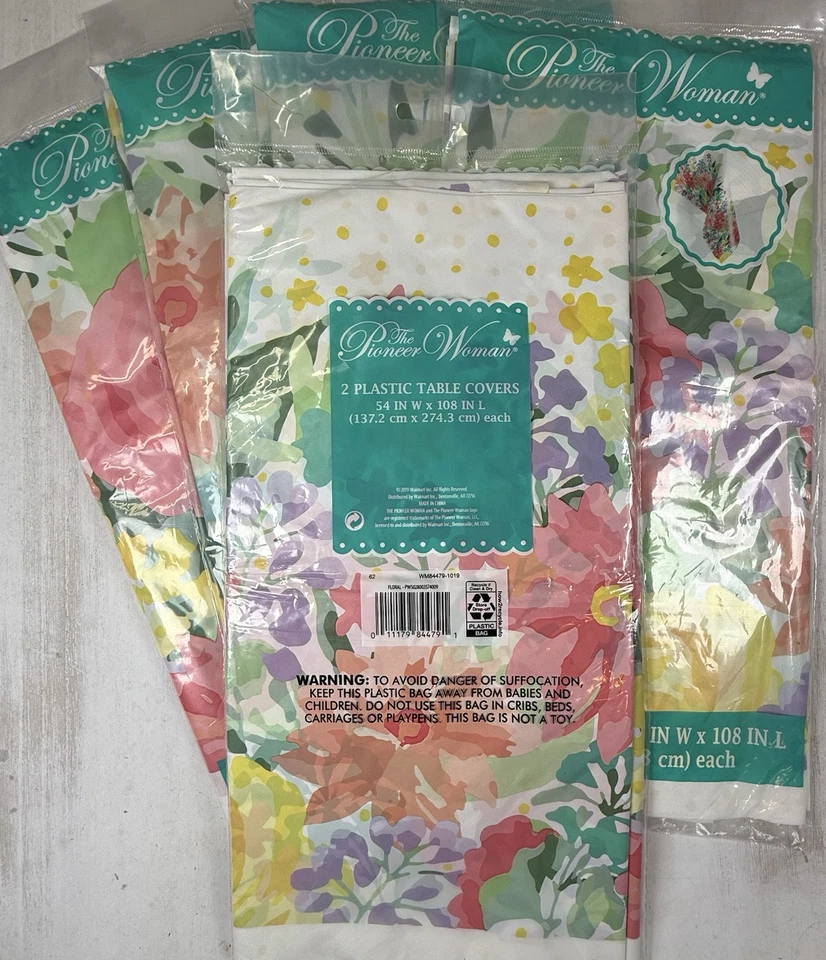 CUBIERTA DE MESA Plástico Mujer Pionera (lote de 10) Primavera Pascua Granja Floral Foto 4 de 4
