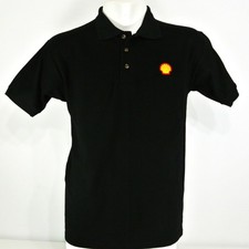 SHELL Gas Station Oil Employee Uniform Polo Shirt Black Size 2XL NEW