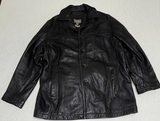 Men’s Wilsons Leather Thinsulate 3M Black Leather Jacket Coat - Heavy Large