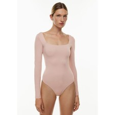 Aritzia Babaton Contour Squareneck Longsleeve Bodysuit Nude Size Small