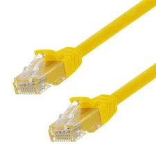 Ethernet Patch Cable CAT6A, UTP, 24AWG, 1 Ft,  10 pack, Yellow