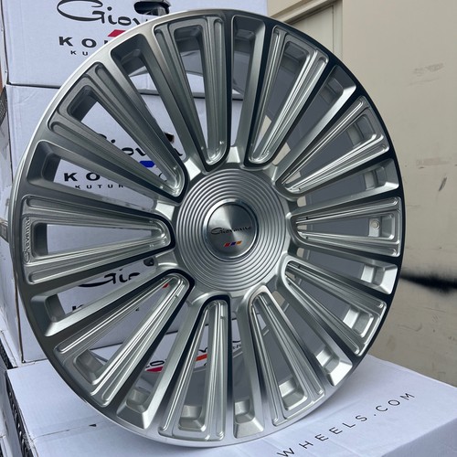 (4) 24X10 GIOVANNA TRENTO SILVER MACHINED RIM (5X120) RANGE ROVER ROLLS ROYCE X7 Photo - $3,499