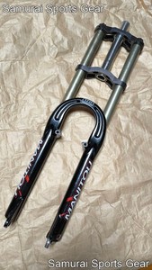 【希少・名作】Manitou X-Vert ダブルクラウン 26【軽量・美品】 1998 Manitou X-Vert R Dual Crown DH Fork: TPC Damper - Black