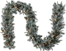 9 Ft Pre-Lit Arctic Spruce Christmas Garland with Pinecones &