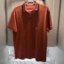 Tommy Hilfiger Polo Shirt Men's Size Medium Orange Casual Short Sleeve