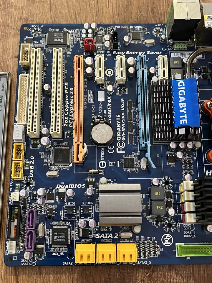 Gigabyte GA-MA790X-UD4P ATX Motherboard, 3.1 MHz CPU,8GB RAM, GPU combo - Image 2 of 4