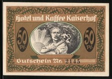 Emergency money Münster, 50 Pfennig, voucher for food and drinks, hotel and coffee 