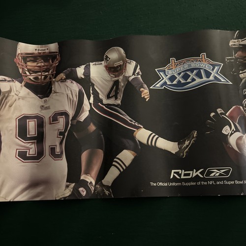 Patriots Super Bowl 39 Reebok XXXIX Poster 2004 Eagles 10x26 & Banner 14 Inch - Picture 3 of 10