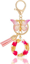 Alphabet Initial Letter Keychain Fashion Key Ring,Alphabet Gold Foil Resin Keyri