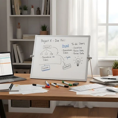 GARDEN-SHADE-SHED Magnetic Whiteboard Small White Board Dry Erase Notice for Office School Home