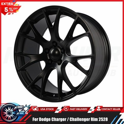 20x9 Rim Fit Dodge Charger Challenger Hellcat 5x115 Satin Black - Hollander 2528