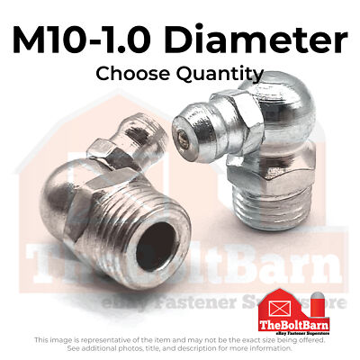 #ad #ad M10 1.0 Zerks Grease Fitting 90 Degree Steel Zinc Choose Quantity $258.81