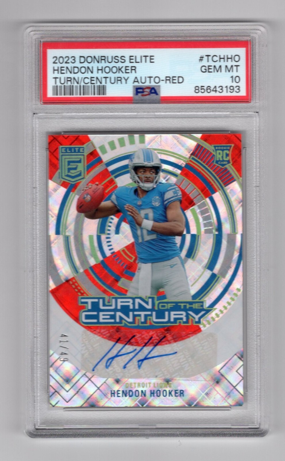 Hendon Hooker Panini Donruss Elite Turn of the Century Autograph #TCHHO Red