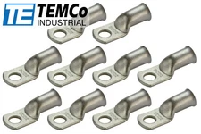10 Lot 2/0 3/8" Hole Ring Terminal Lug Tin Plated Copper Uninsulated AWG Gauge
