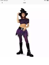 Young Adult Disguise Purple Black Wicked Witch Halloween Costume Size 7-9
