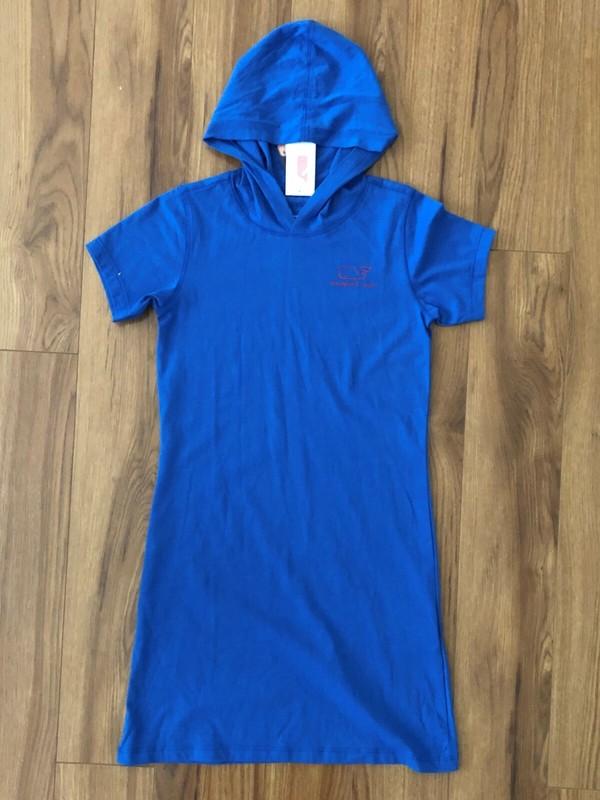 NEW Vineyard Vines Girl's Graphic Hoodie Dress Tee Sz L (14) NWT