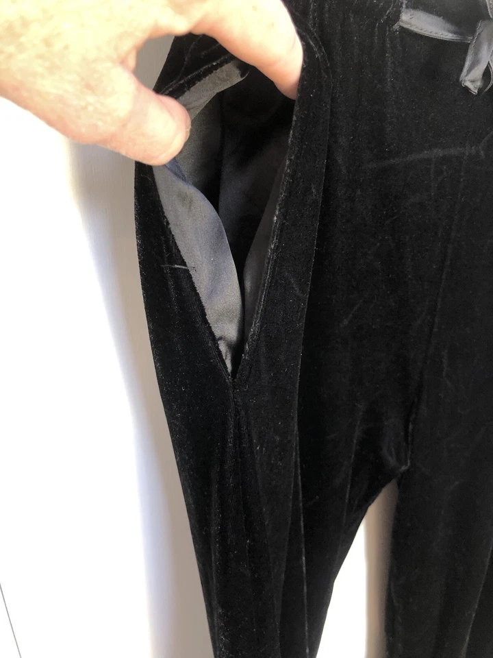 Vera Wang Intimates 黑色天鹅绒阔腿休闲裤或 Pjs 软底 XL 二手状况完好 — 第 4/4 张图片