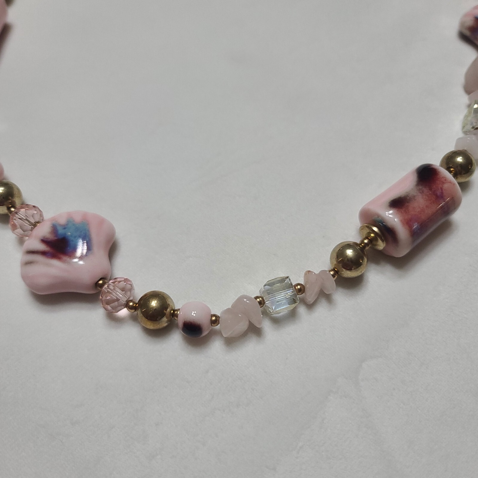 Gorgeous Statement Necklace Ceramic Shell & Tube … - image 4