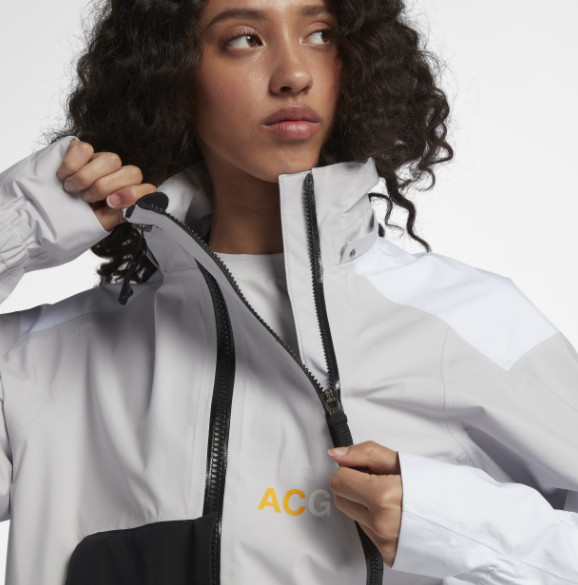 Nike WOMEN'S Nikelab ACG GORE-TEX Deploy Jacket White Grey Black SIZE SMALL NEW image 4
