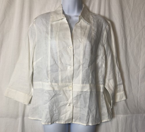 Long Sleeve Collared Linen Shirt 