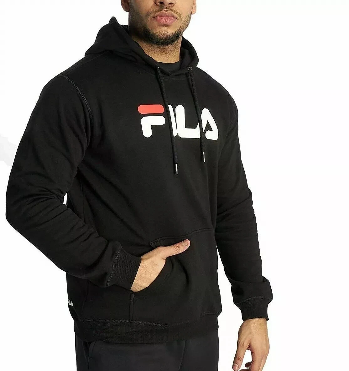 NEW Fila Mens Urban Line Classic Pure Hooded Fleece Pullover Hoodie Sweat M-XXL