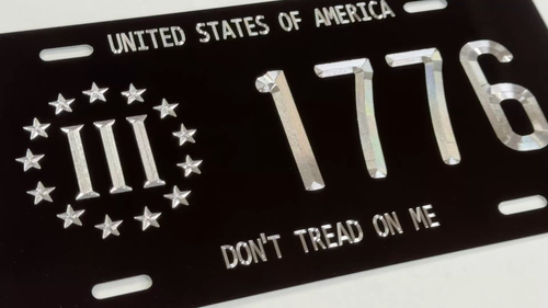 ENGRAVED Don't Tread On Me 1776 Patriotic Car Tag Diamond Etched License Plate - Video 1 von 1