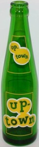 Vintage ACL soda pop bottle UP-TOWN green glass 8oz dated 1958 Toledo Ohio nrmt