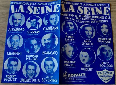 FLAVIEN MONOD & GUY LAFARGE LA SEINE ORIGINAL SHEET MUSIC (1948) FRANCE EX