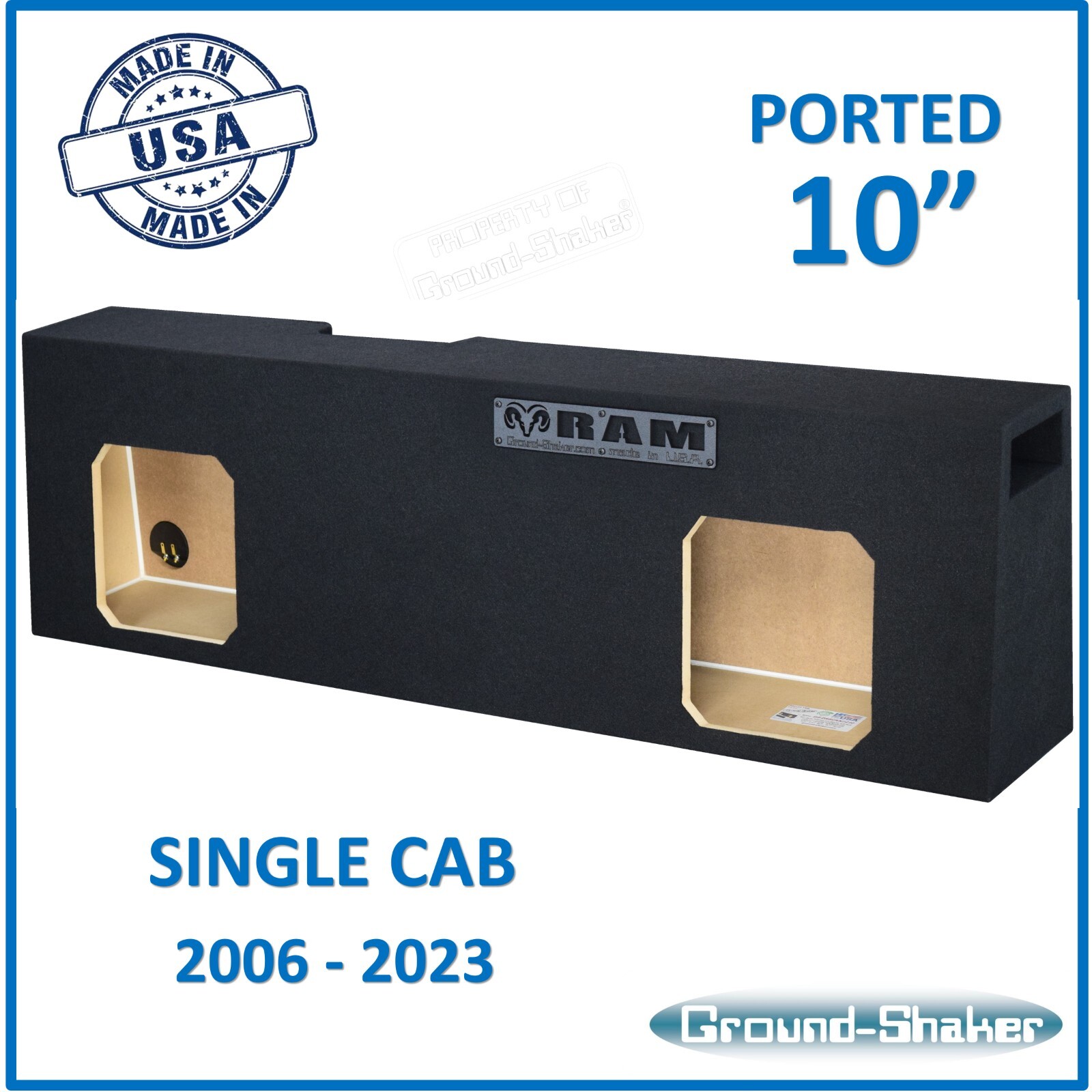 20062023 Dodge Ram Single Cab Sub Box 10" Dual Ported Subwoofer